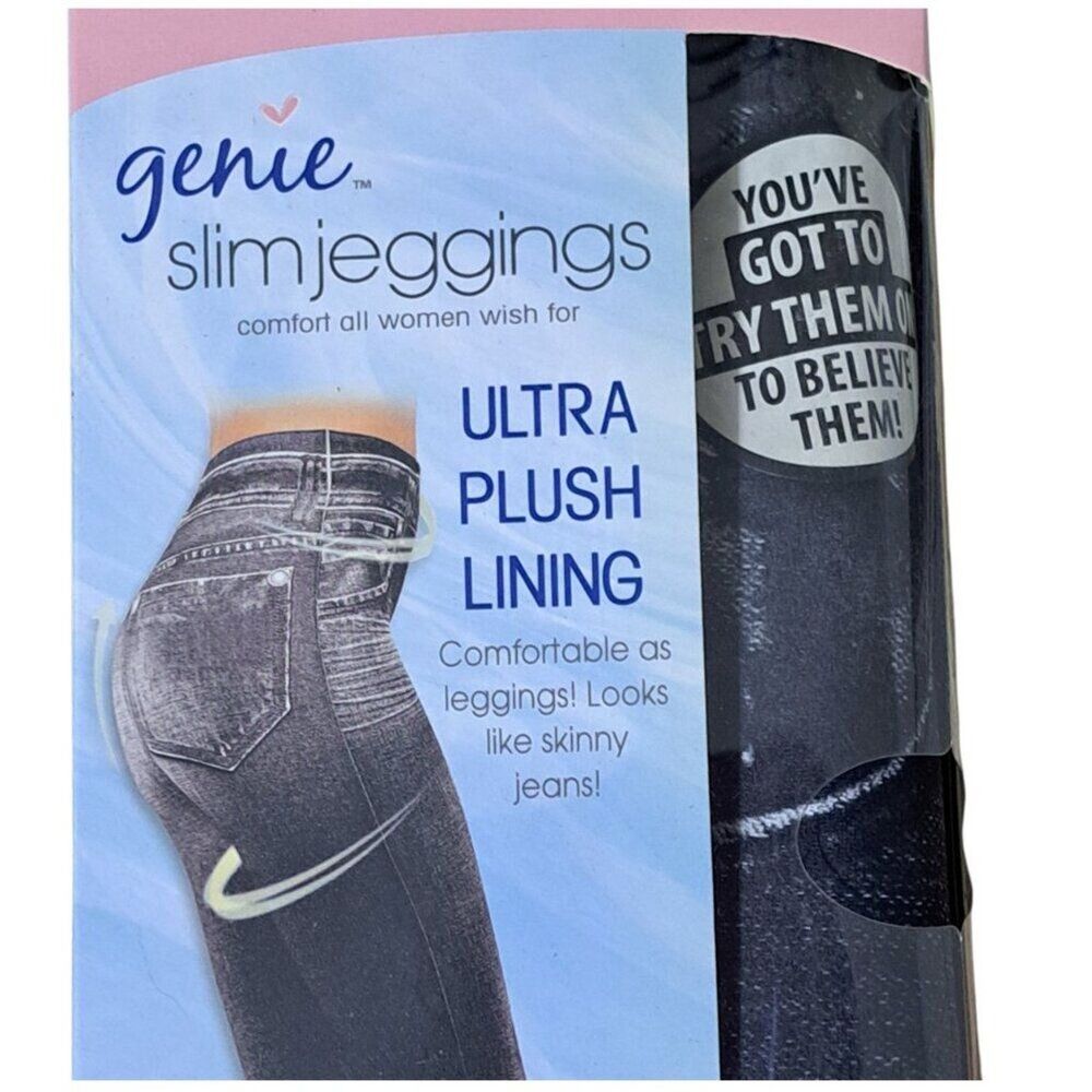 Genie 2Pk As Seen on TV Ultra Soft Plush Lining Black Jeggings Women's S/M - Picture 7 of 9